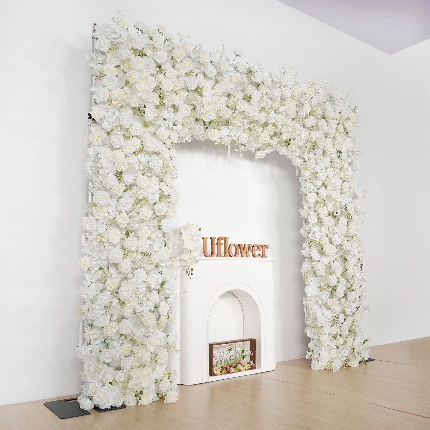 Uflower White Rose Wedding Background Flower Arrangement Arch Decoration